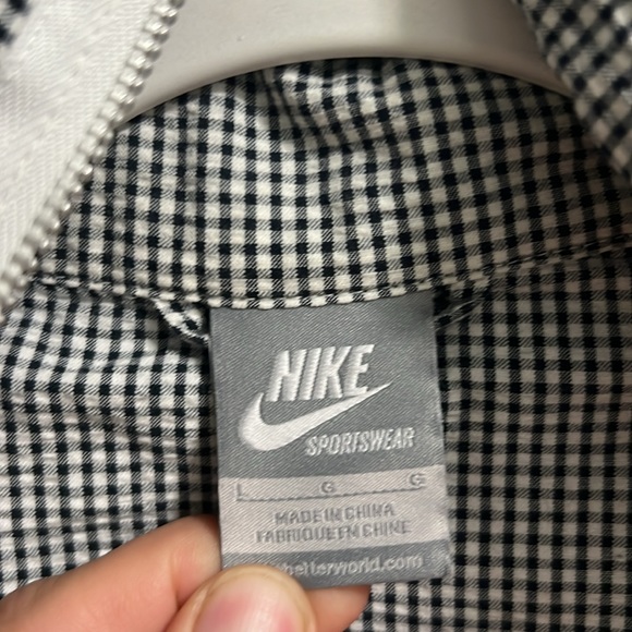 Vintage Nike Men's New Sptcas Firefly Seersucker Black White Zip-Up Jacket - Picture 10 of 14